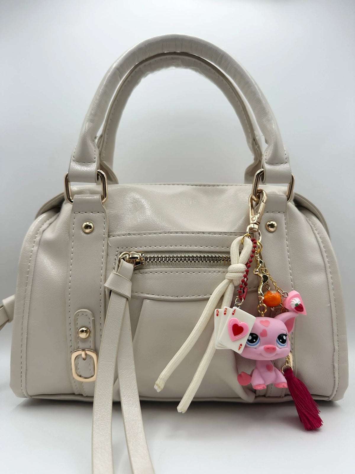 Porte-clés cochon rose à cœurs Lolipets Memories