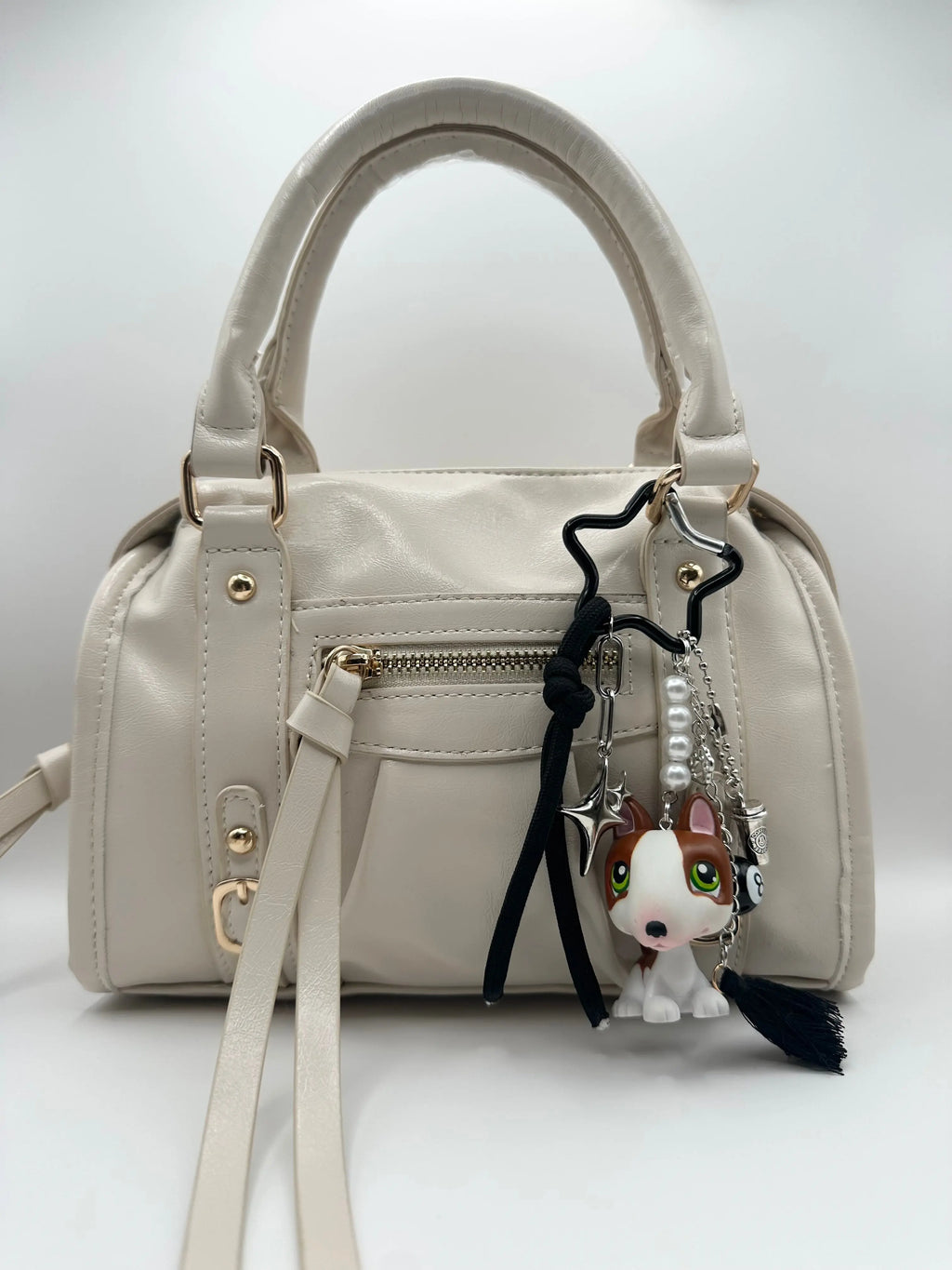 Porte-clés chien bull terrier blanc et marron Lolipets Memories