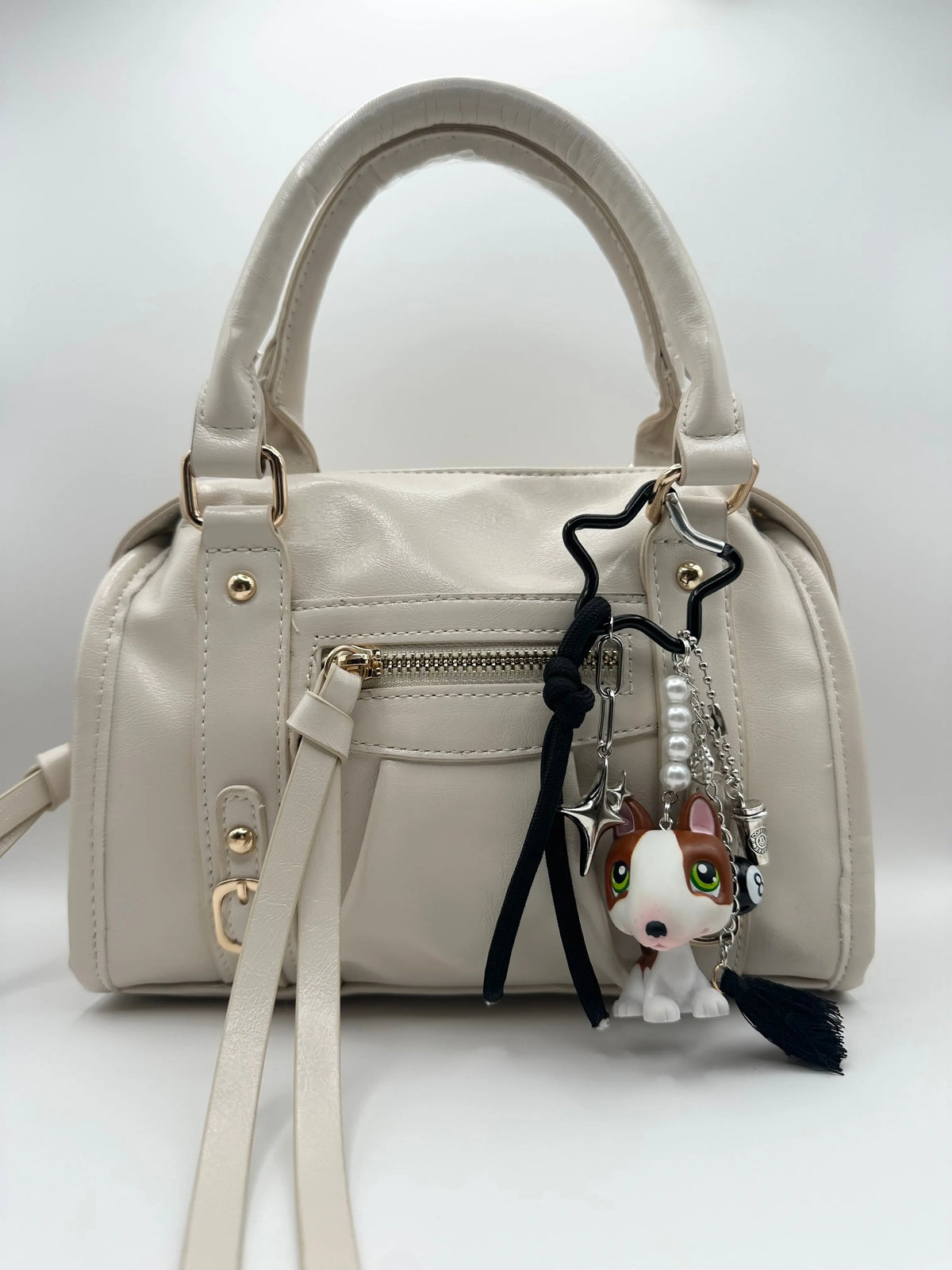 Porte-clés chien bull terrier blanc et marron Lolipets Memories