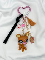 Porte-clés biche marron et rose Lolipets Memories