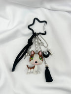 Porte-clés chien bull terrier blanc et marron Lolipets Memories