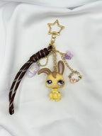 Porte-clés lapin jaune et marron Lolipets Memories