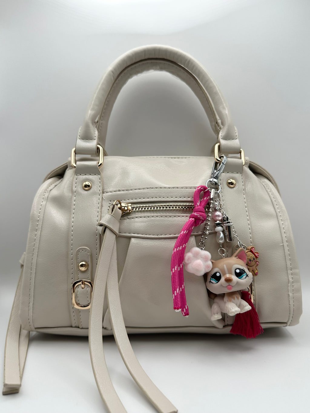 Porte-clés chien husky beige bicolore Lolipets Memories
