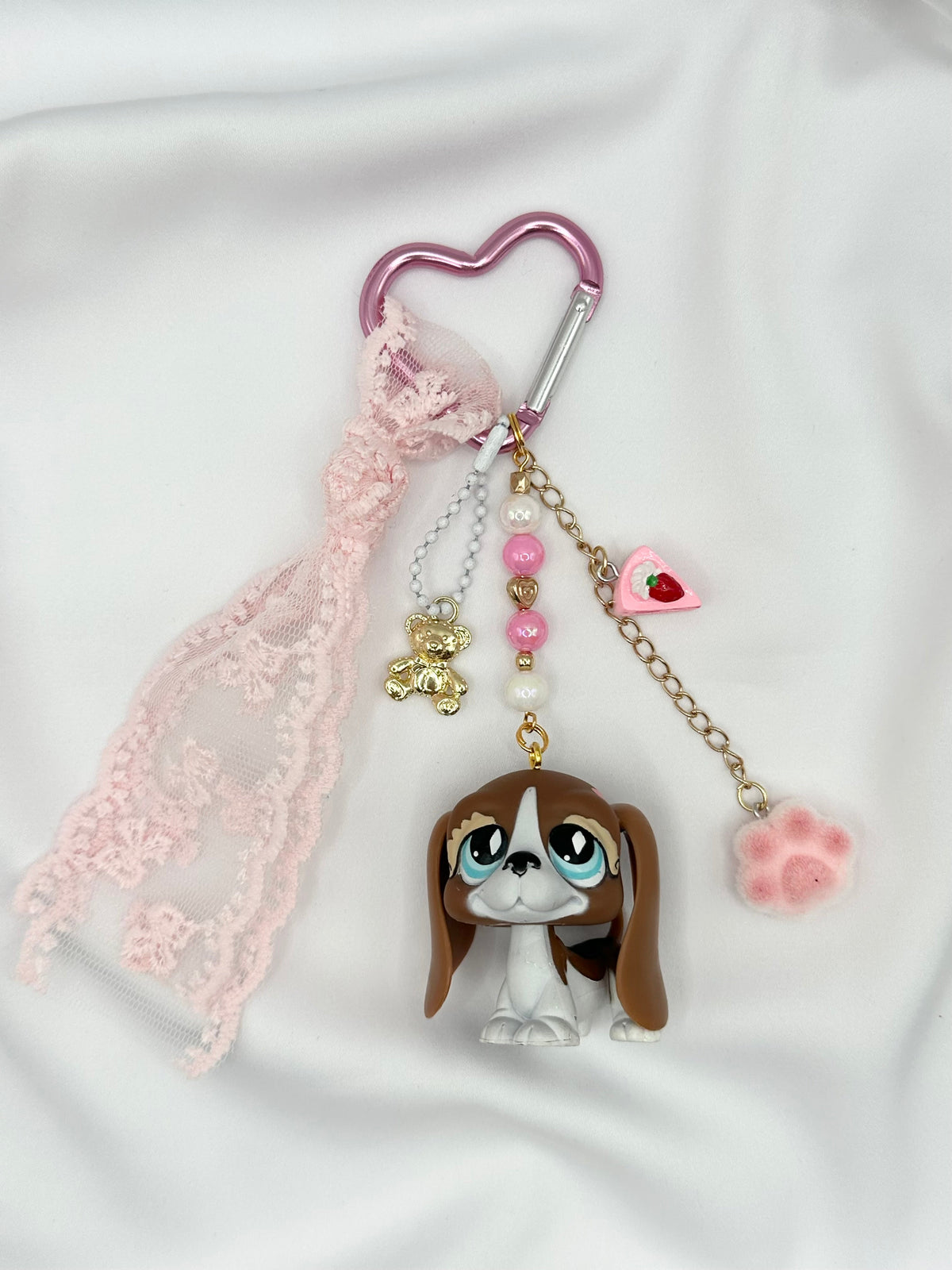 Porte-clés chien basset marron et blanc Lolipets Memories