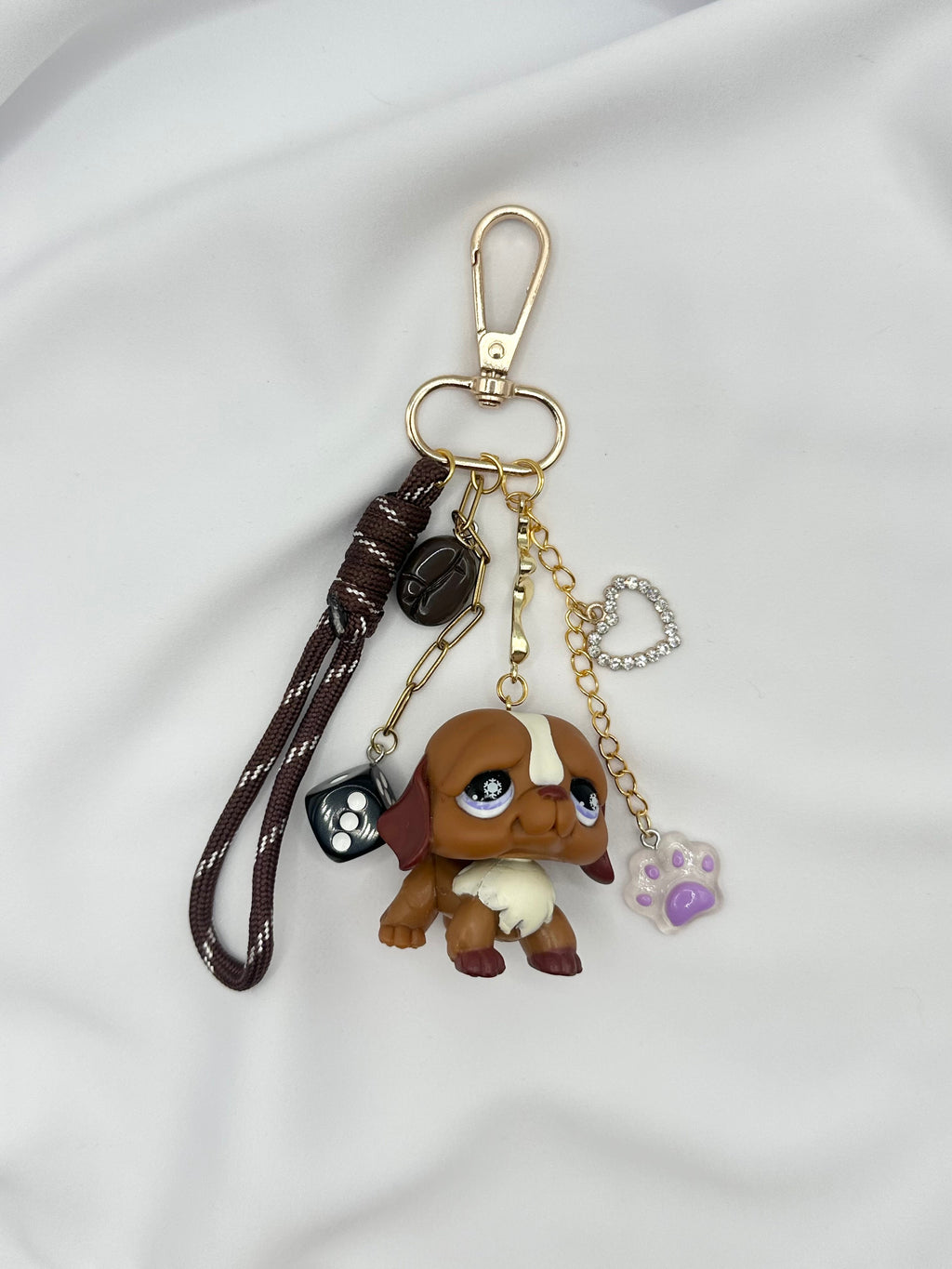 Porte-clés chien St Bernard marron et beige Lolipets Memories
