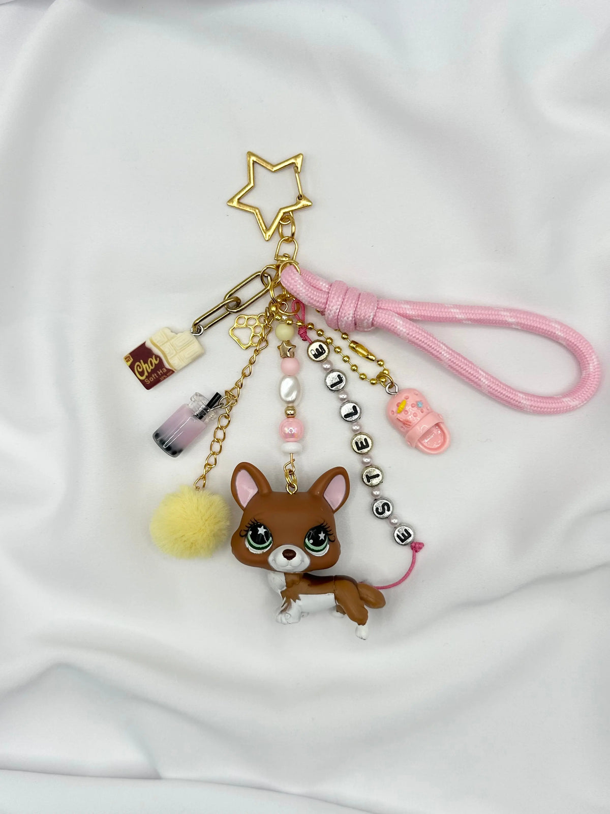 Porte-clés chien corgi marron et blanc Lolipets Memories