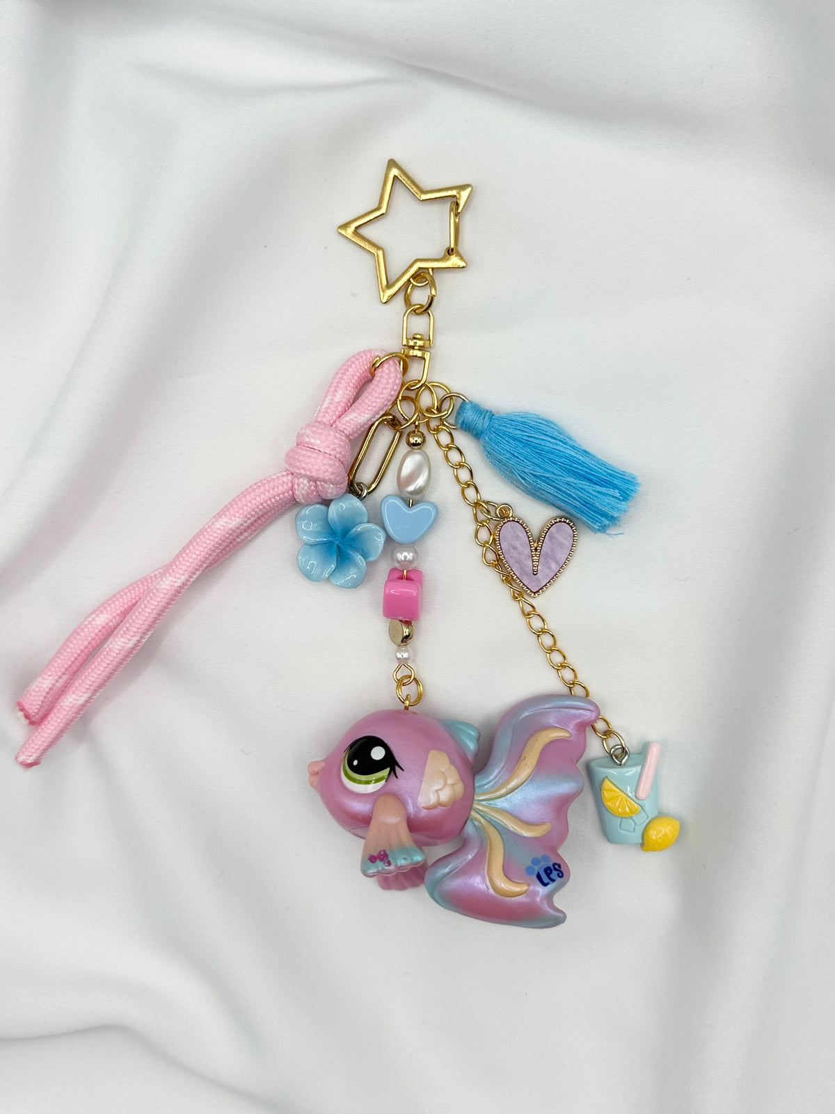 Porte-clés poisson rose et bleu Lolipets Memories