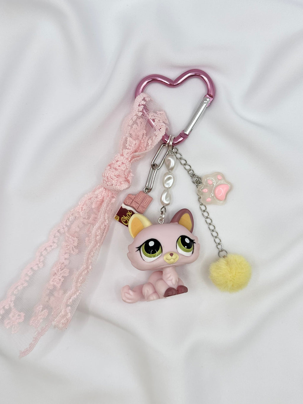 Porte-clés chat rose pale Lolipets Memories