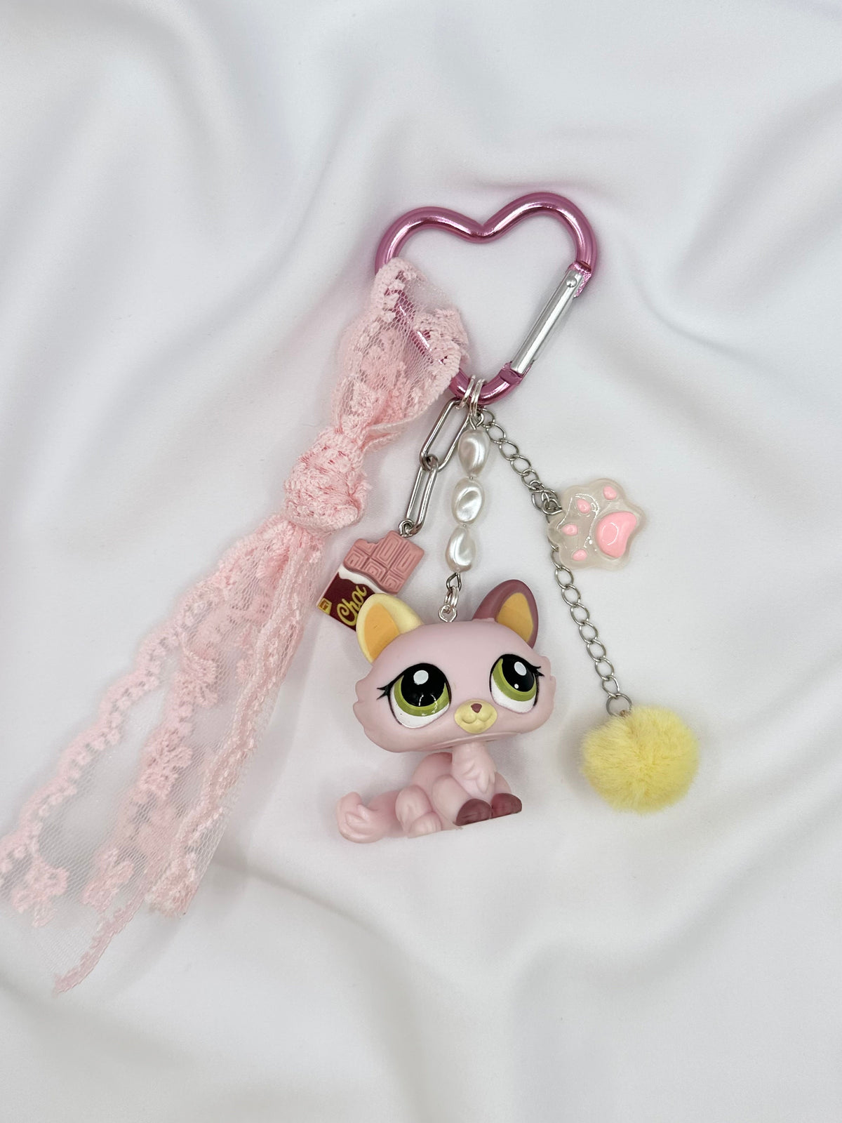 Porte-clés chat rose pale Lolipets Memories