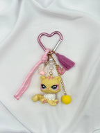 Porte-clés chat jaune et rose Lolipets Memories