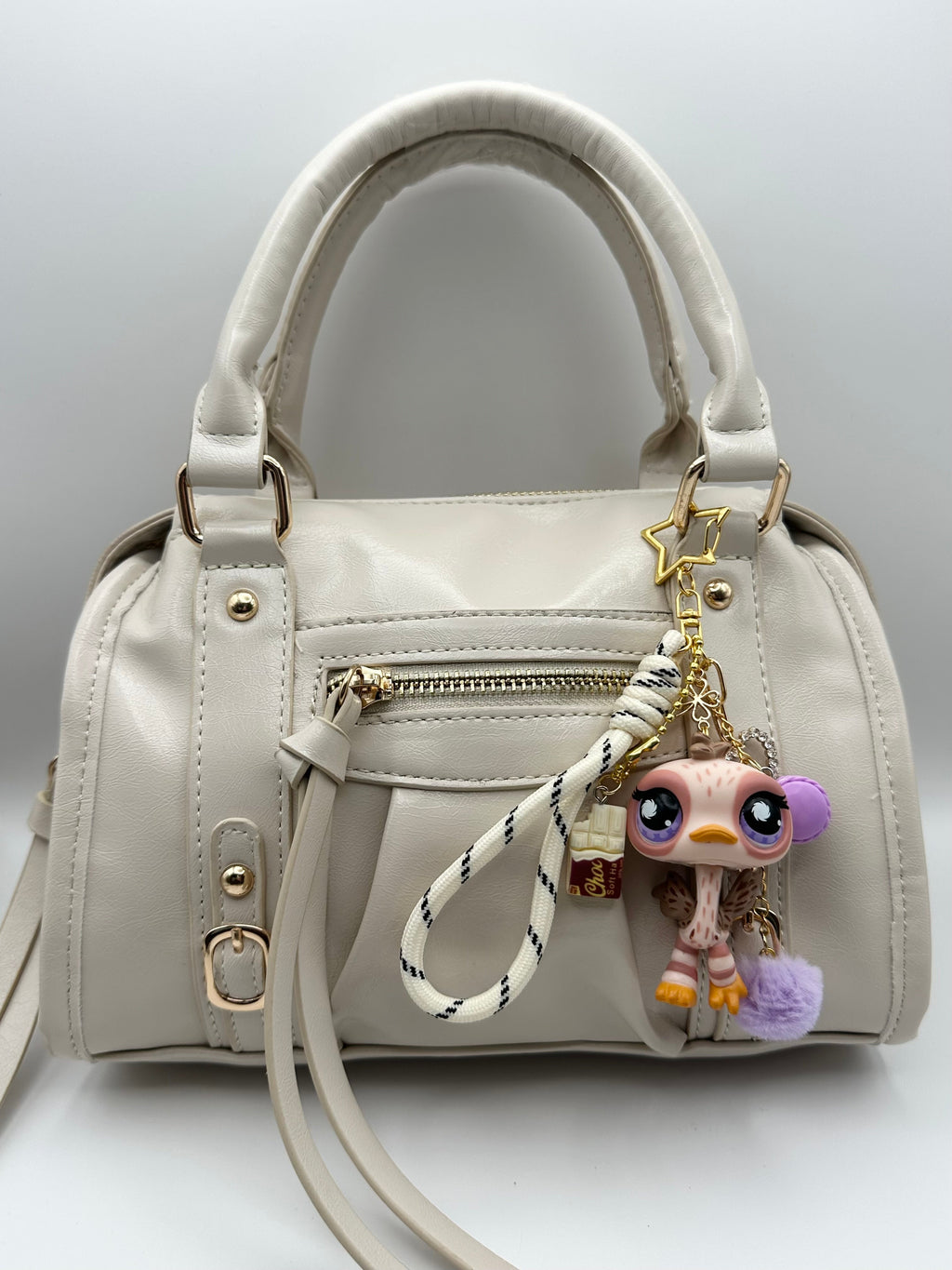 Porte-clés autruche rose et marron Lolipets Memories