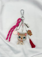 Porte-clés chien husky beige bicolore Lolipets Memories
