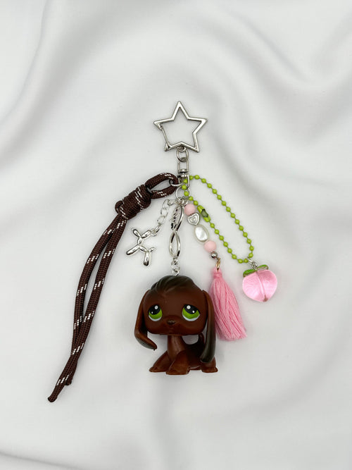 Porte-clé chien beagle marron foncé Lolipets Memories