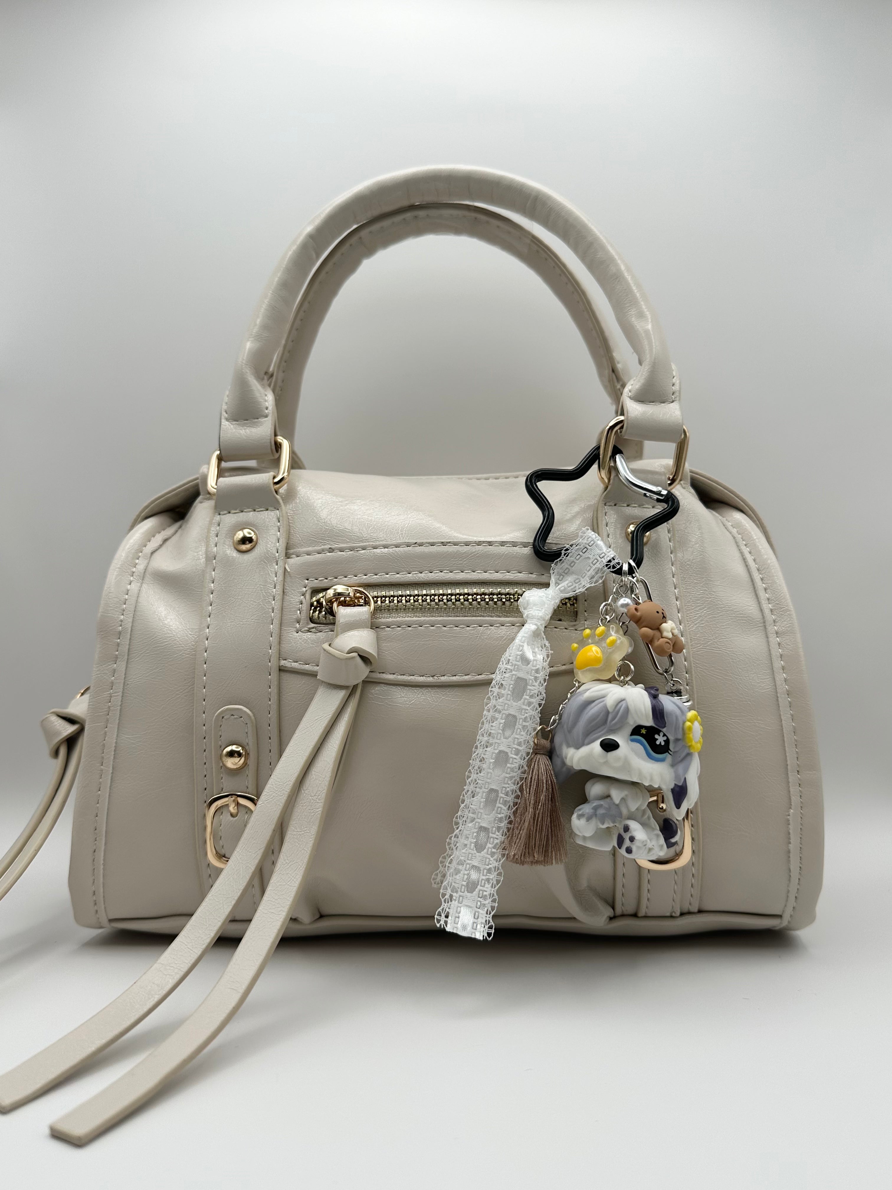 Porte-clé chien de berger blanc et violet Lolipets Memories