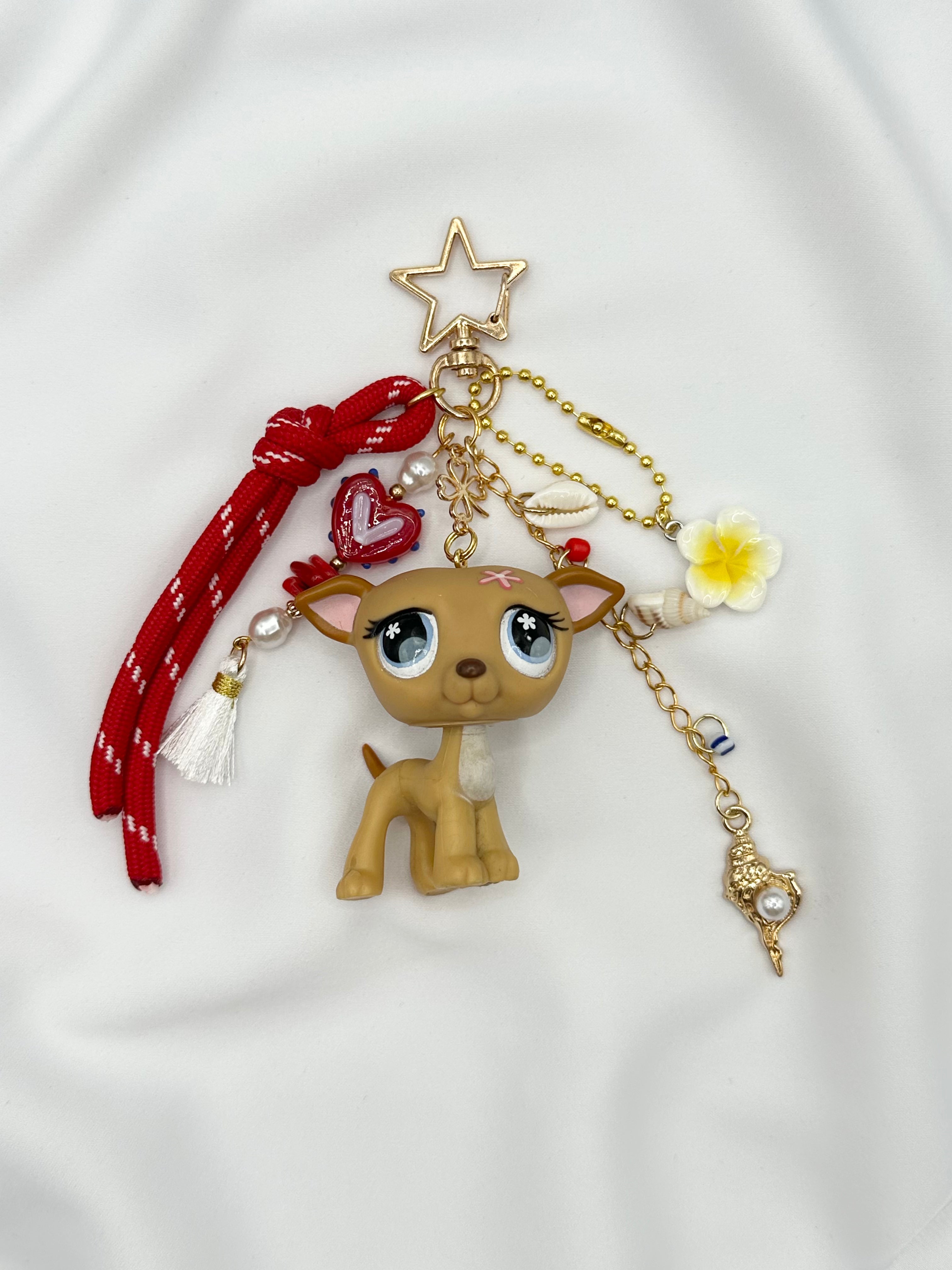 Porte-clé chien lévrier marron clair Lolipets Memories