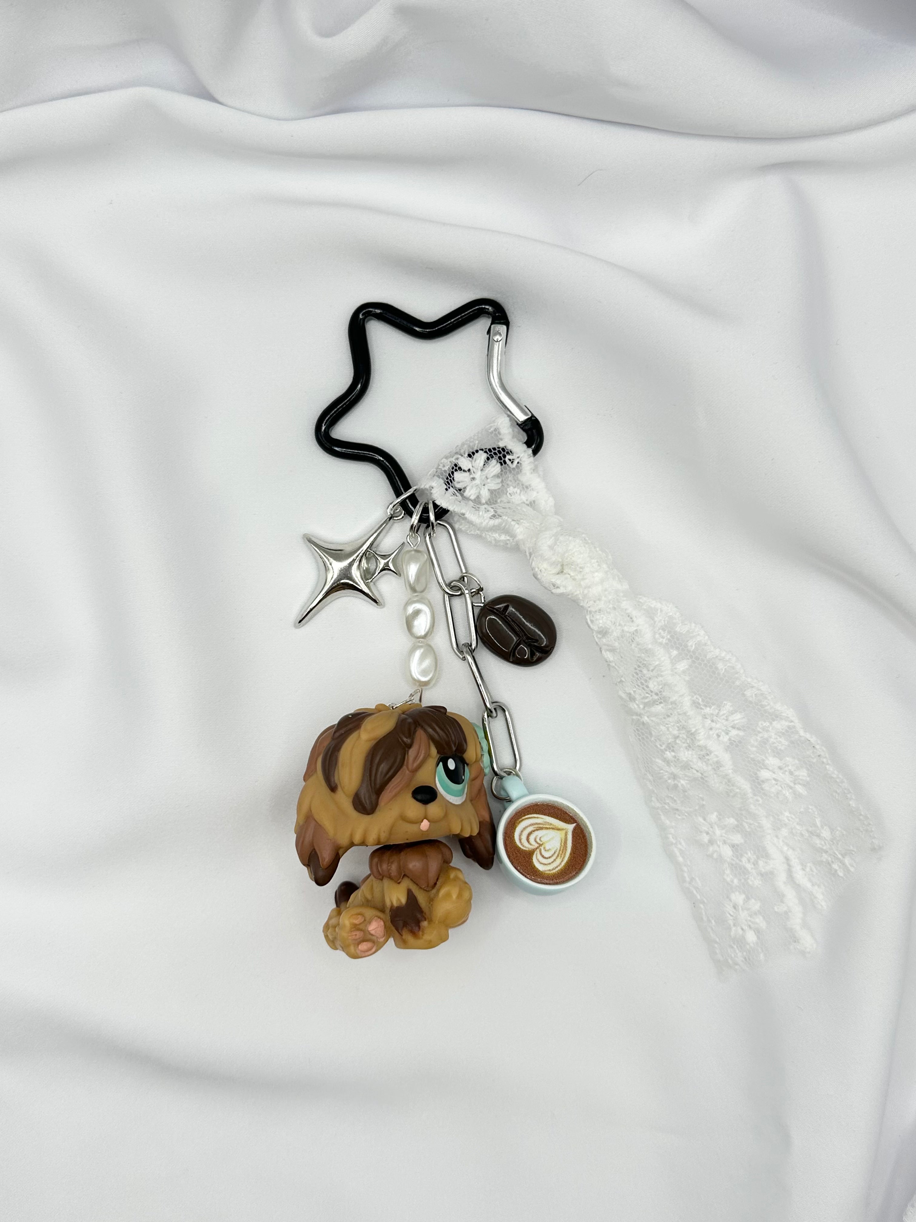 Porte-clés chien de berger marron bicolore Lolipets Memories