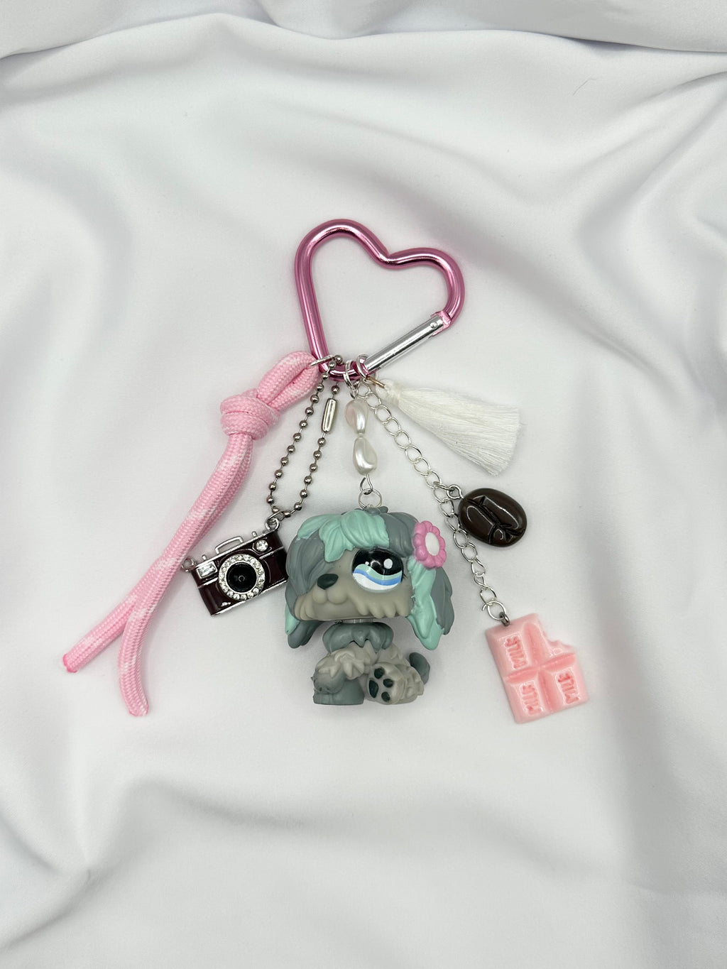 Porte-clés chien de berger gris et bleu Lolipets Memories