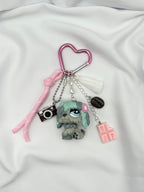 Porte-clés chien de berger gris et bleu Lolipets Memories