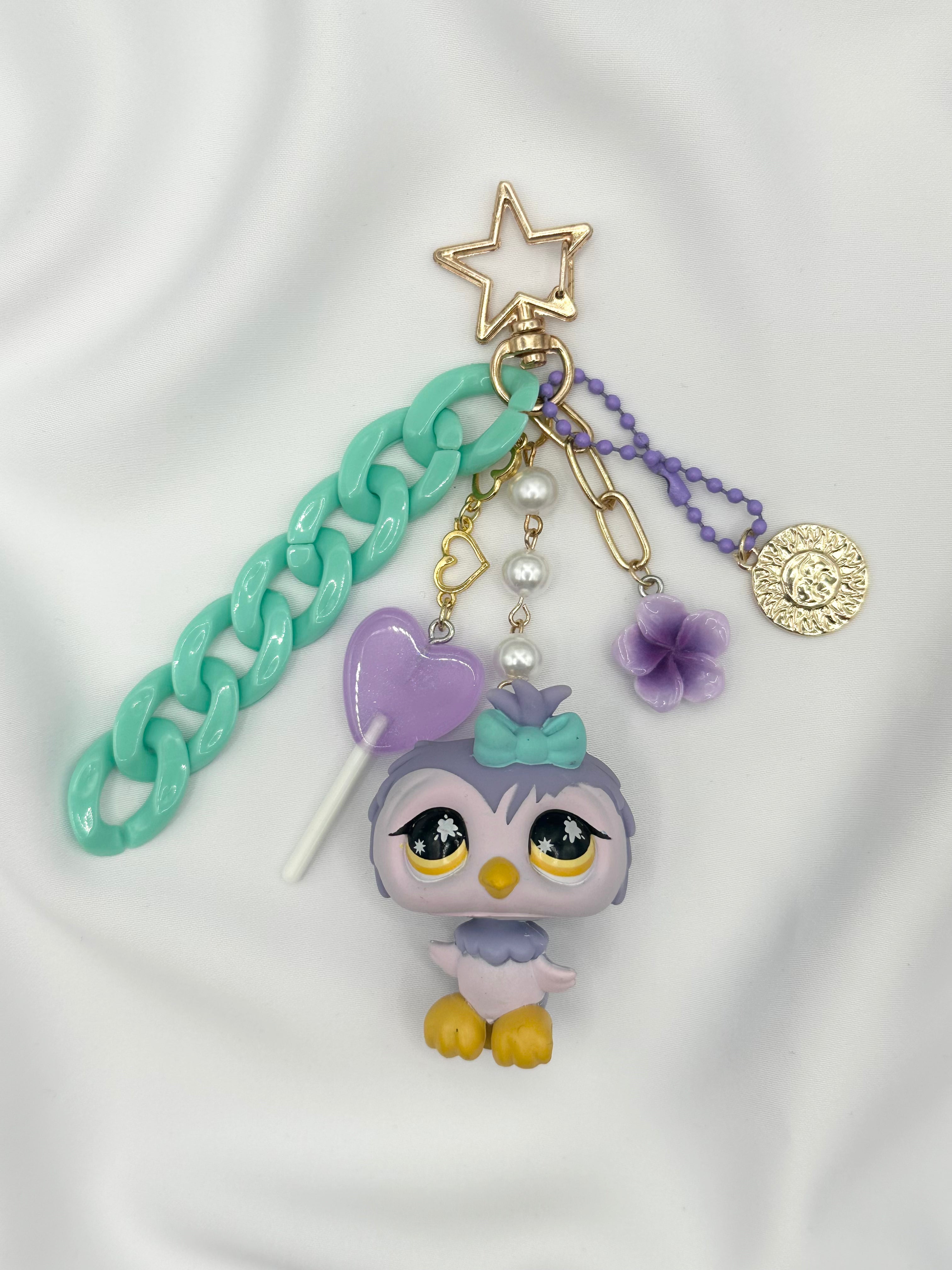 Porte-clé chouette violette Lolipets Memories