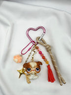 Porte-clés chien caniche blanc et marron Lolipets Memories