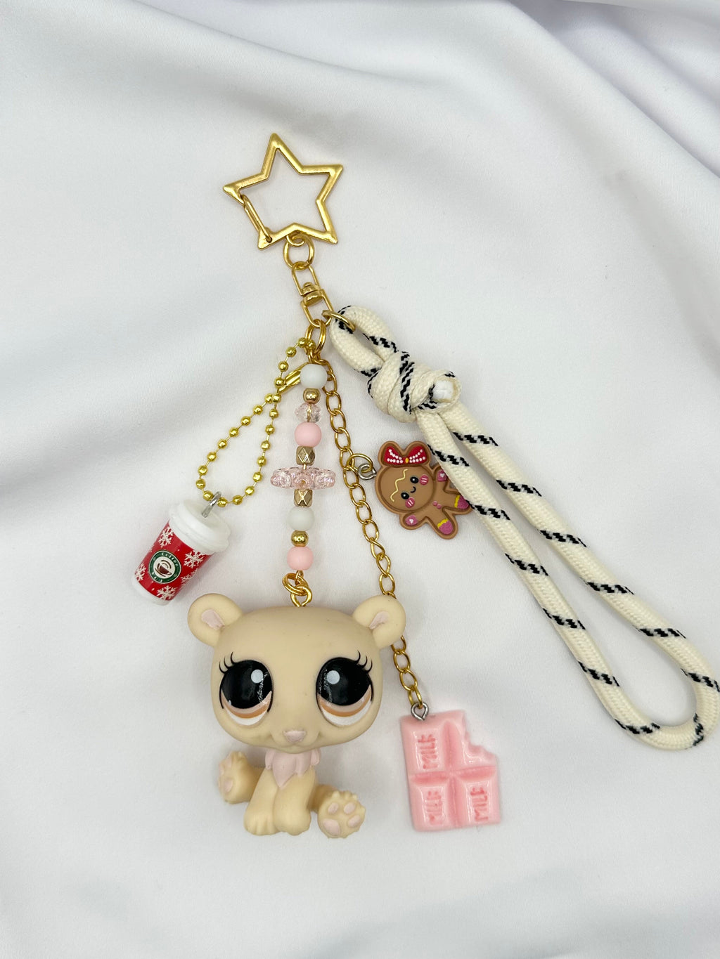Porte-clés ours polaire beige Lolipets Memories