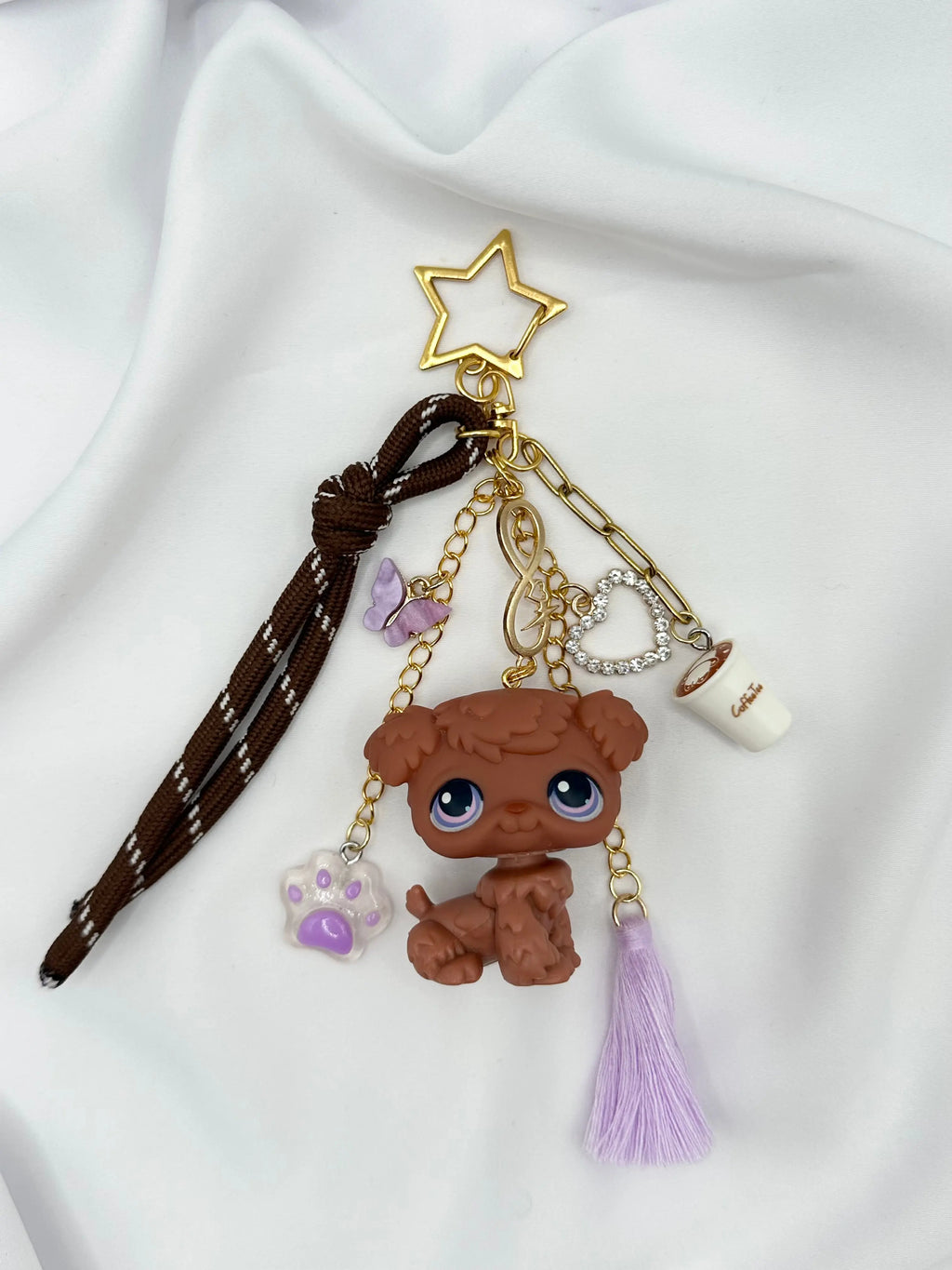 Porte-clés chien caniche marron Lolipets Memories