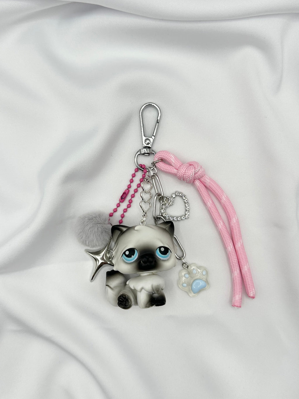 Porte-clés chat persan noir et blanc Lolipets Memories