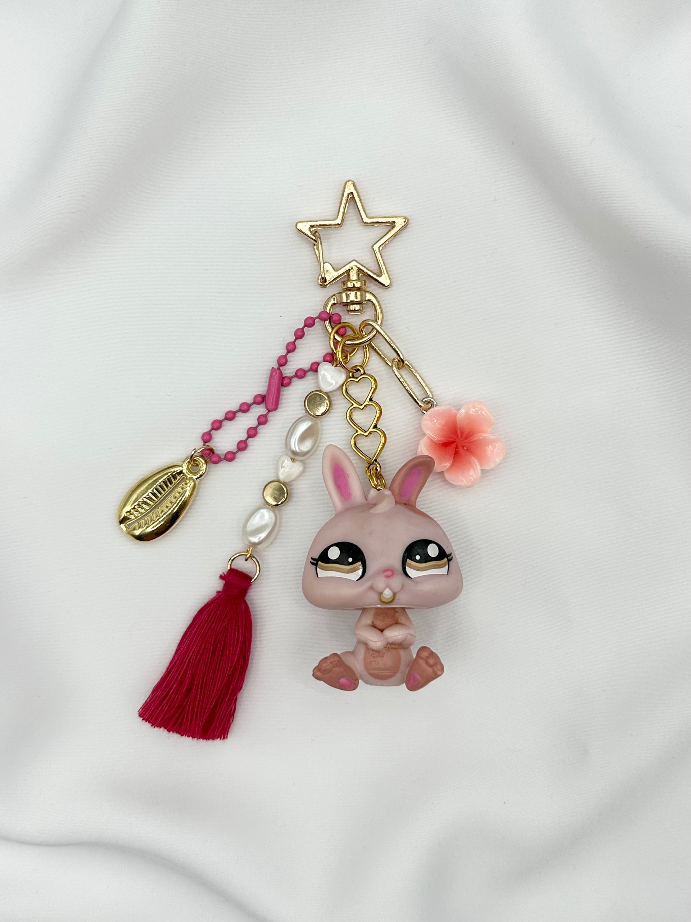 Porte-clé lapin nain rose Lolipets Memories