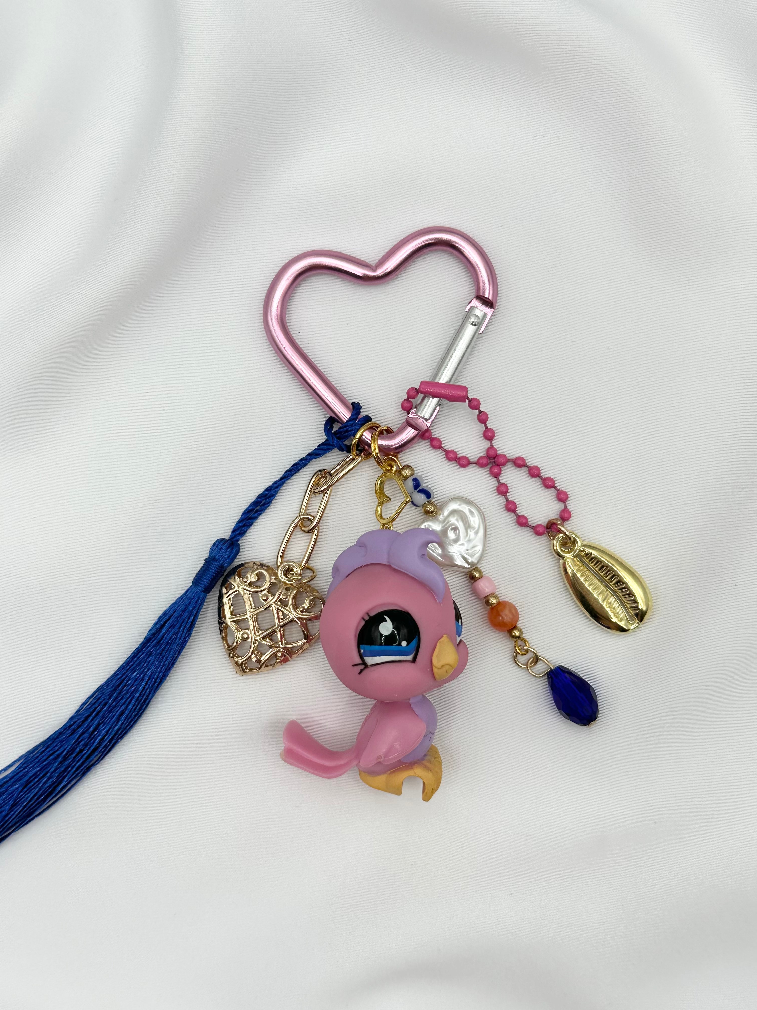 Porte-clé oiseau cacatoès rose Lolipets Memories