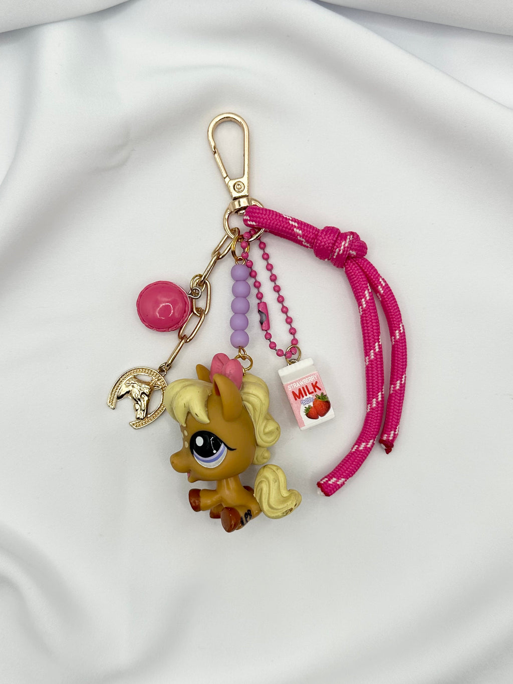 Porte-clés poney marron et blond Lolipets Memories