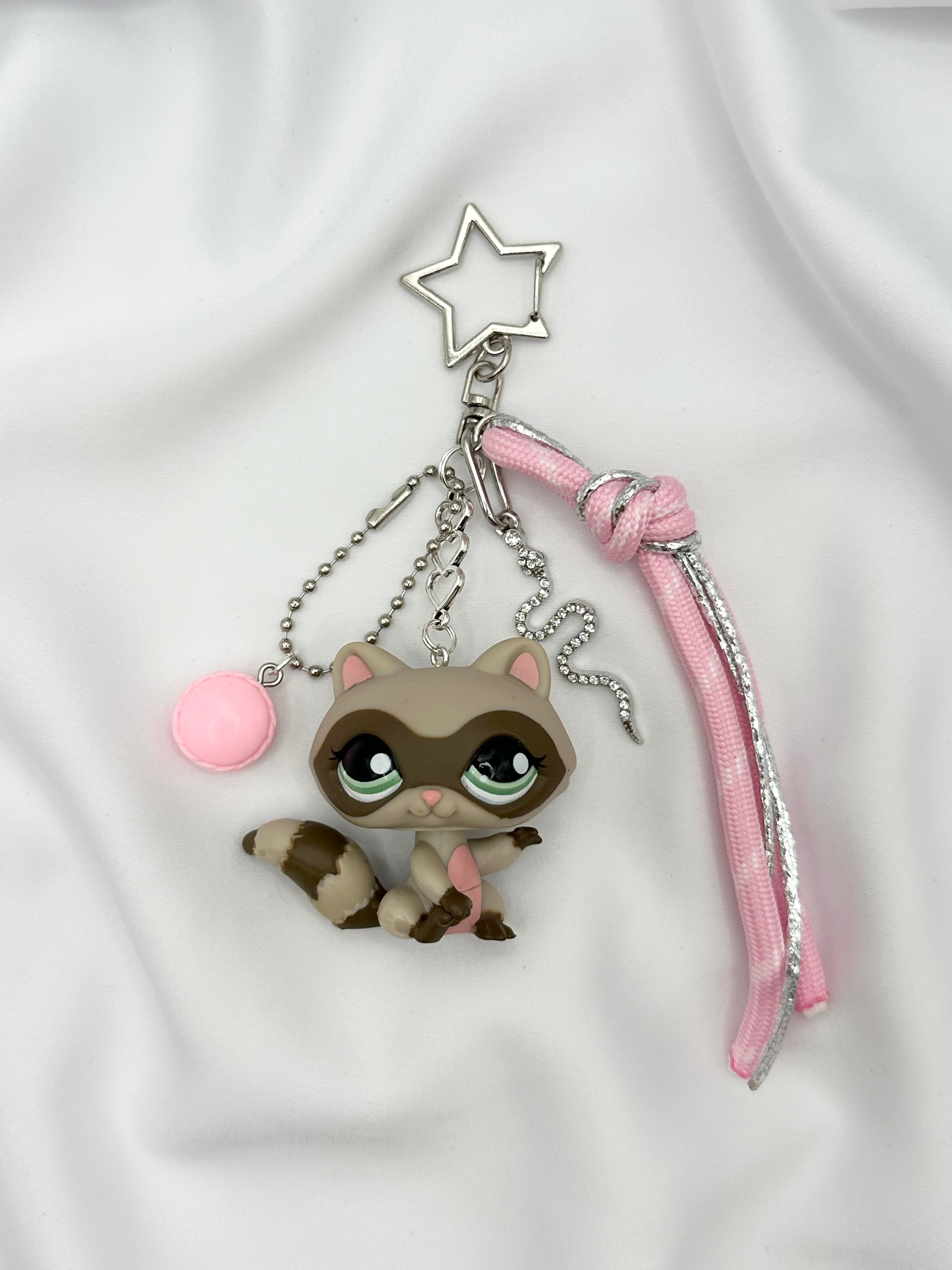 Porte-clé raton-laveur marron Lolipets Memories
