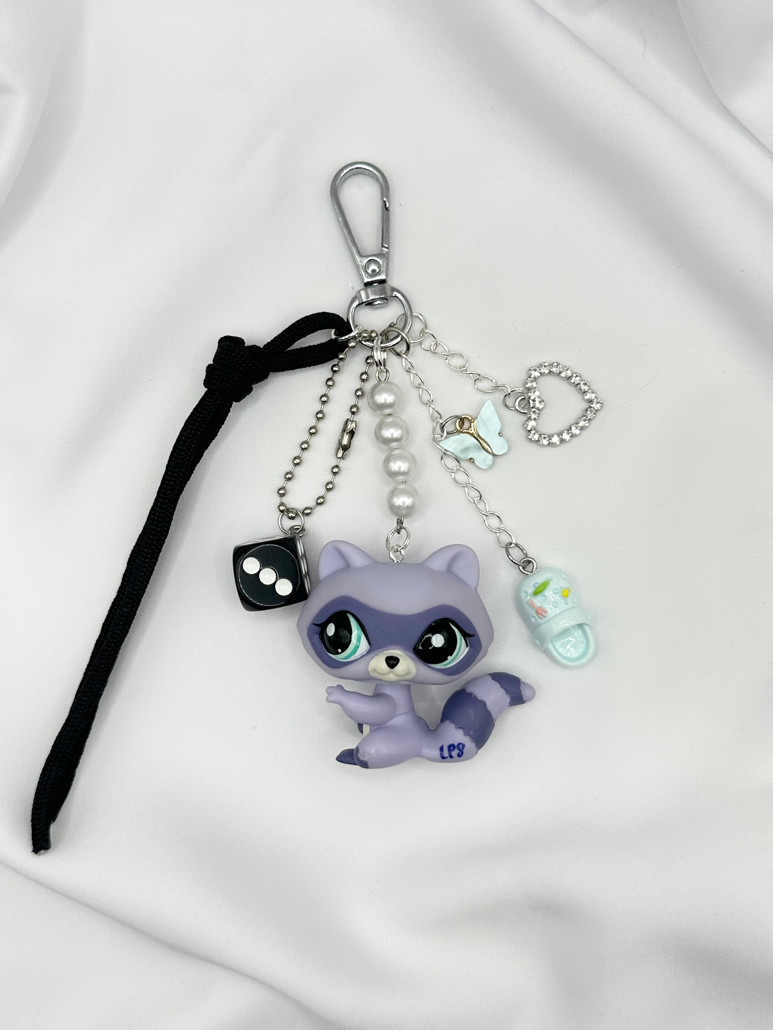Porte-clés raton-laveur violet bicolore Lolipets Memories