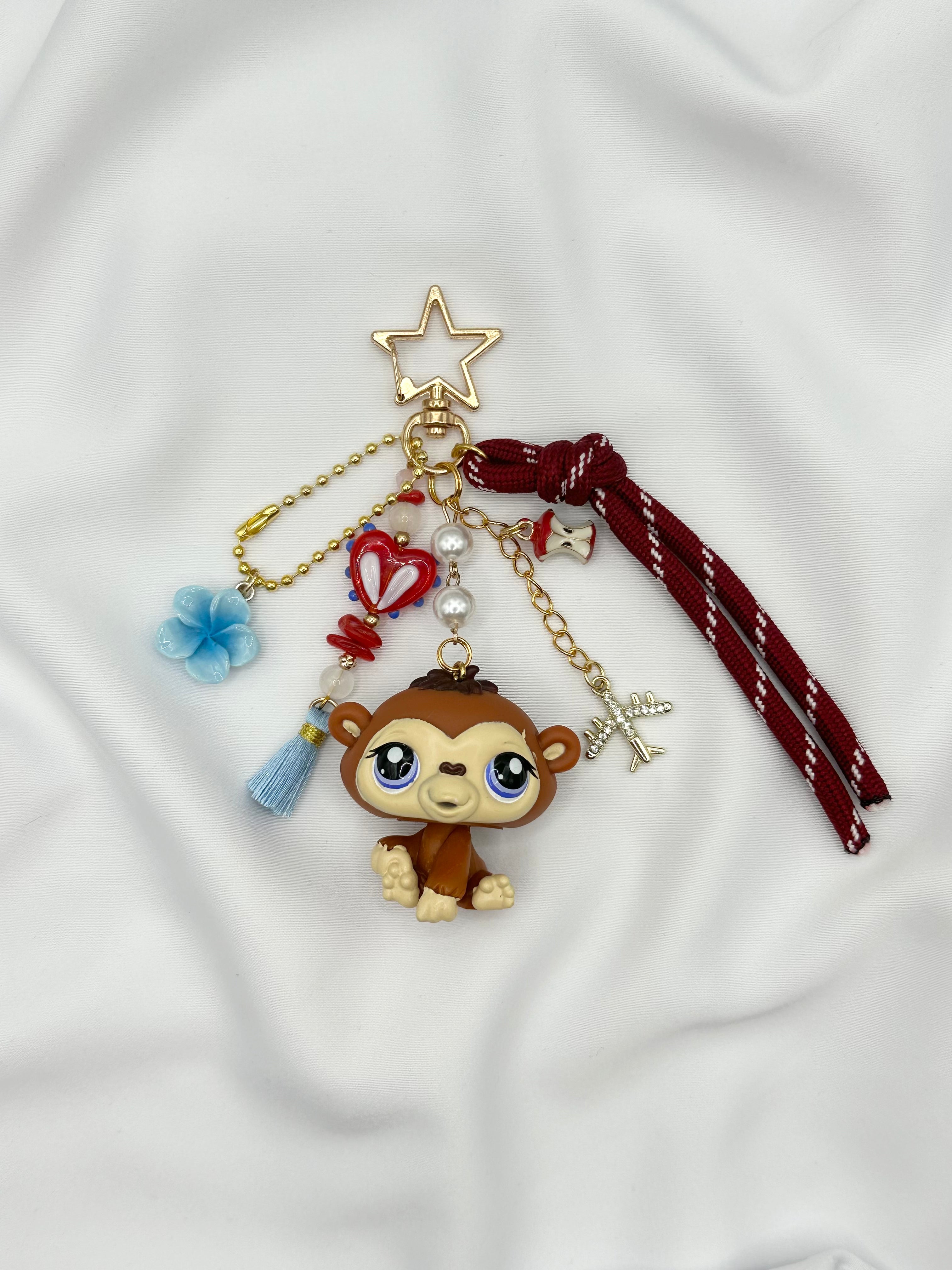 Porte-clé singe gorille marron clair Lolipets Memories