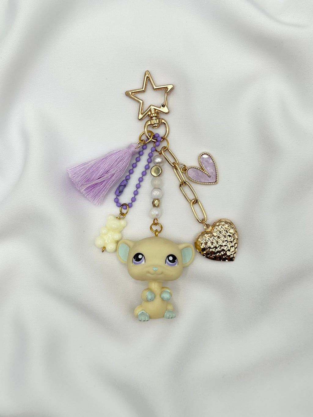 Porte-clé souris jaune pale Lolipets Memories